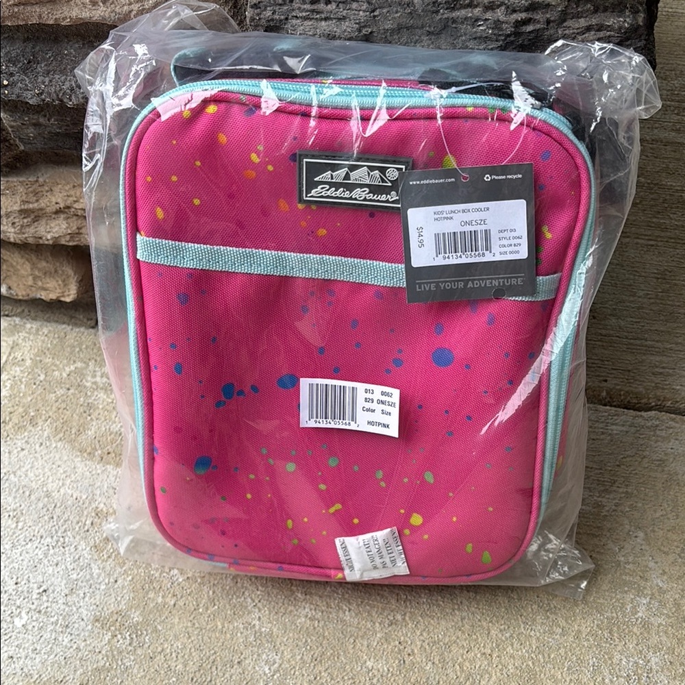 Eddie Bauer Pink and Blue Accent Lunch Bag